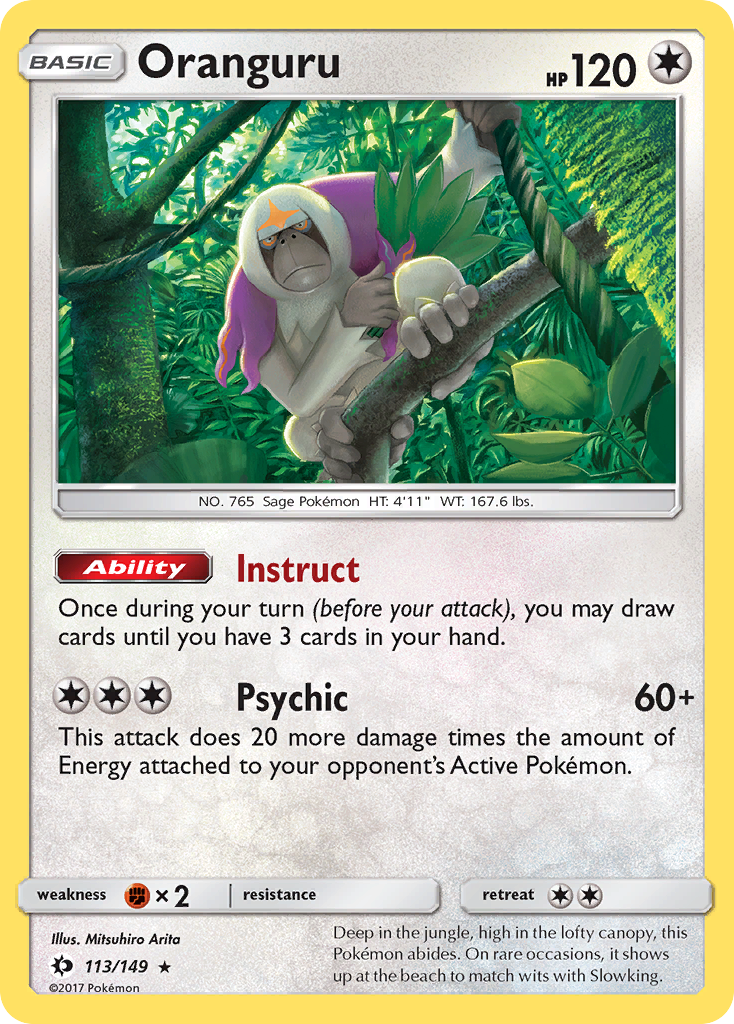 Sun & Moon Non - Holo Oranguru #113/149